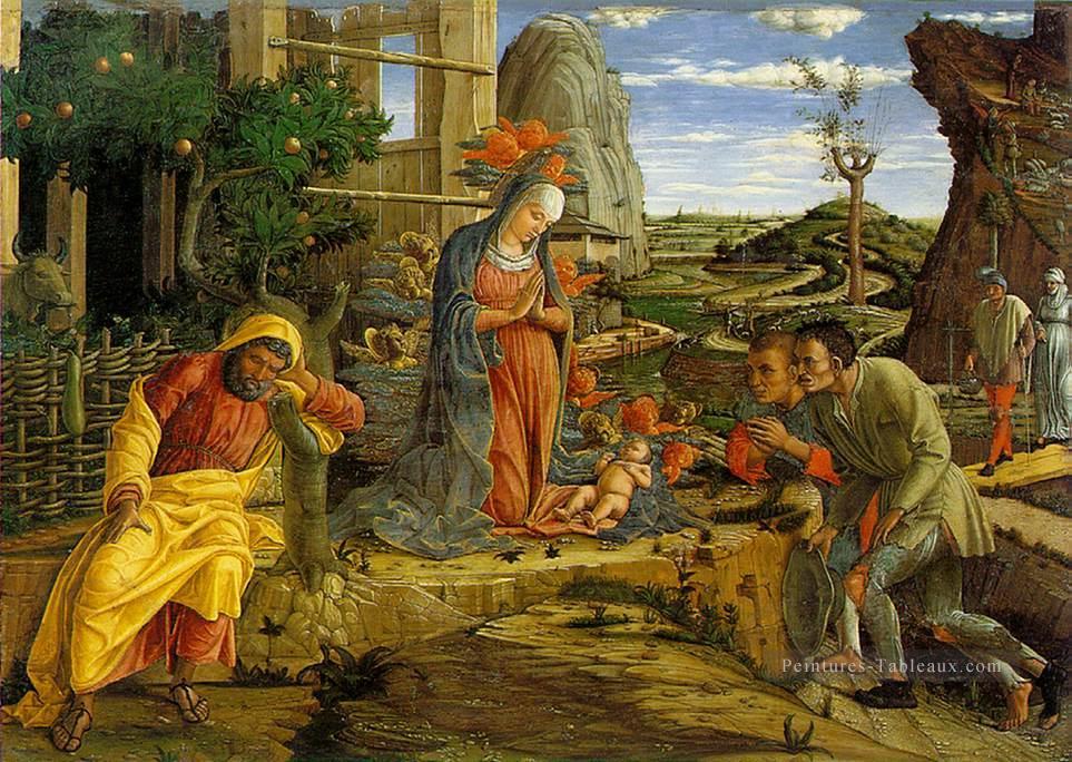 Adoration des bergers Renaissance peintre Andrea Mantegna Peintures à l'huile